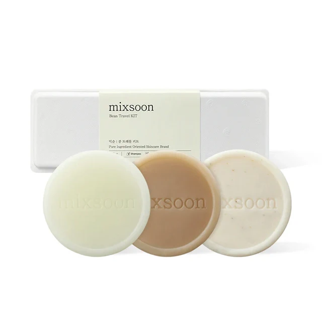 Mixsoon Bean Дорожный комплект 3ea кондиционер для шампуня тела и лица набор мыла индивидуальная марка OEM ODM корейский уход за кожей