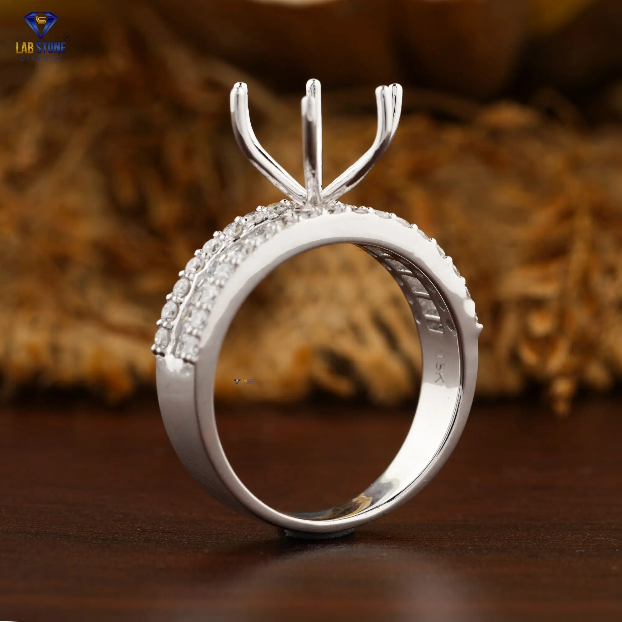 0.80 TDW Round Brilliant Cut Semi-Mount Setting Diamond Ring |18K White Gold | Non Certified Diamond | Cvd/Hpht Diamond