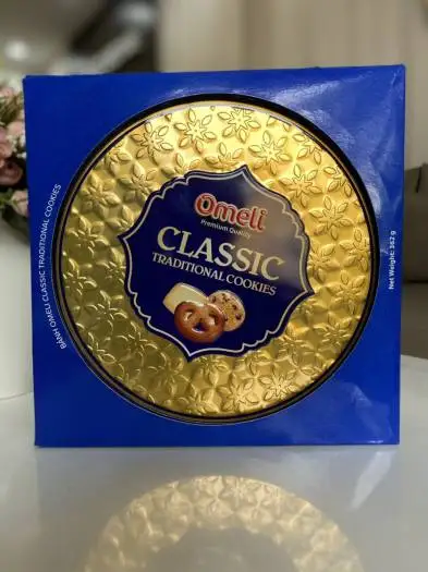 Premium Quality Hot New Top Selling - Omeli Brand Tasty Assorted Cookies in Round Tin Box 362g 12 month shelf-life