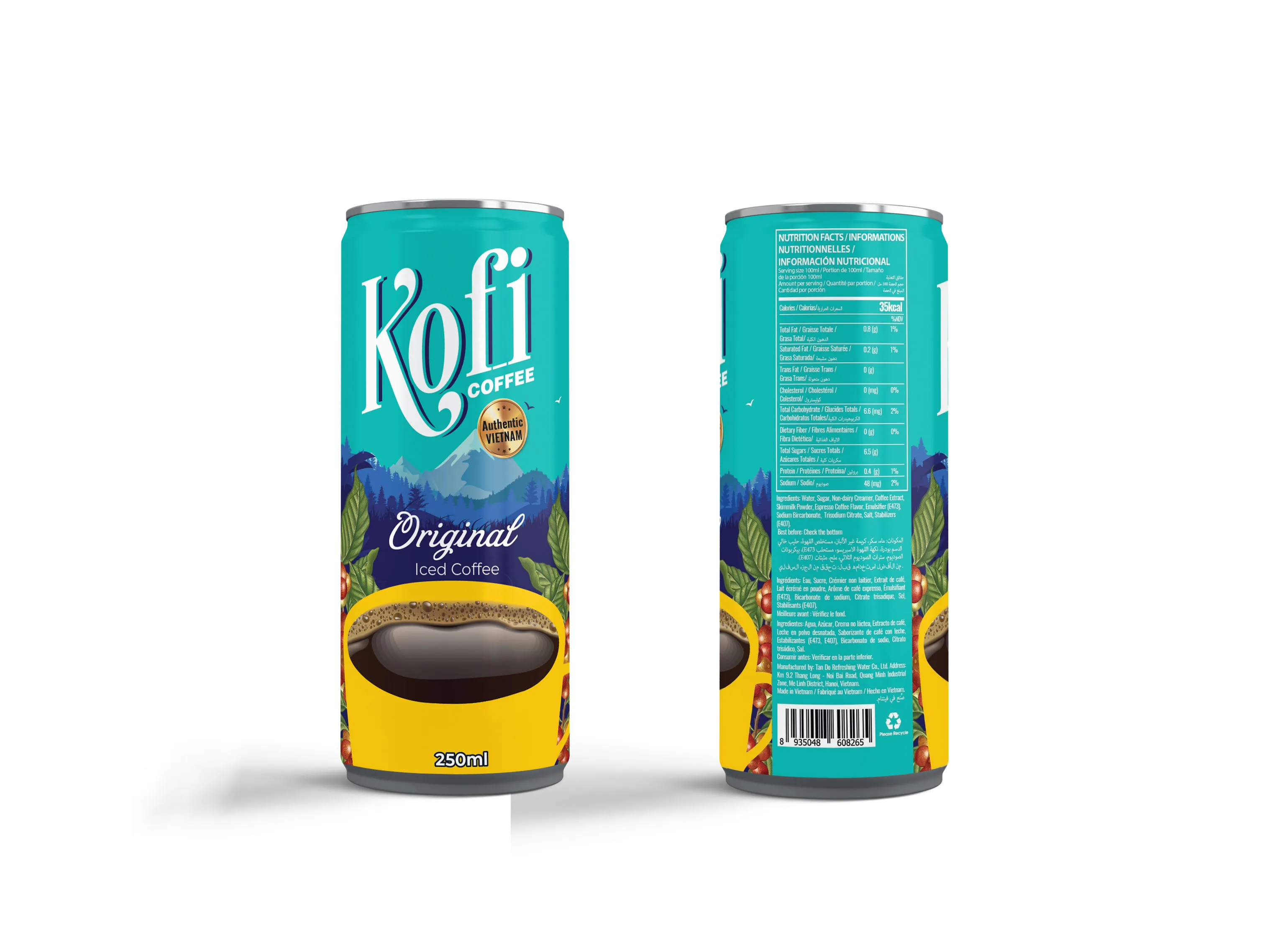 OEM Ready to Drink Coffee Canned Beverage with instant Espresso Cappuccino Latte Mocha Flavors