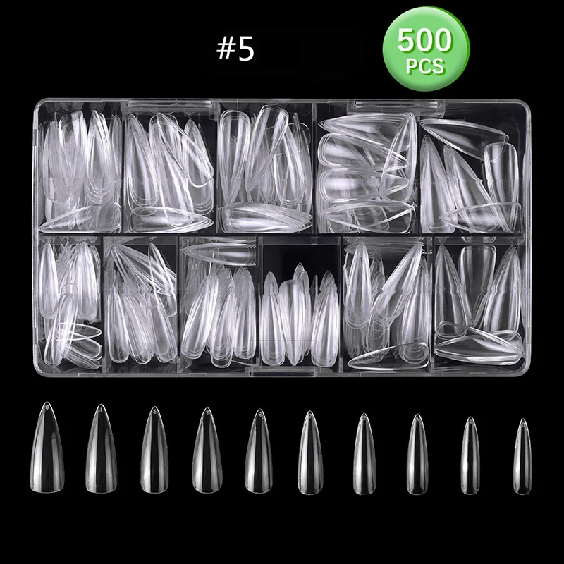 Wholesale no crease high quality press on nails faux nail artificial fingernails fashion transparent Nail Art set