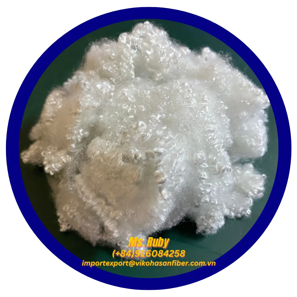 Polyester Staple Fibre from PET Flakes HCS White Vikohasan Fiber Manufacturer for fill stuffing pillow sofa toys cushions