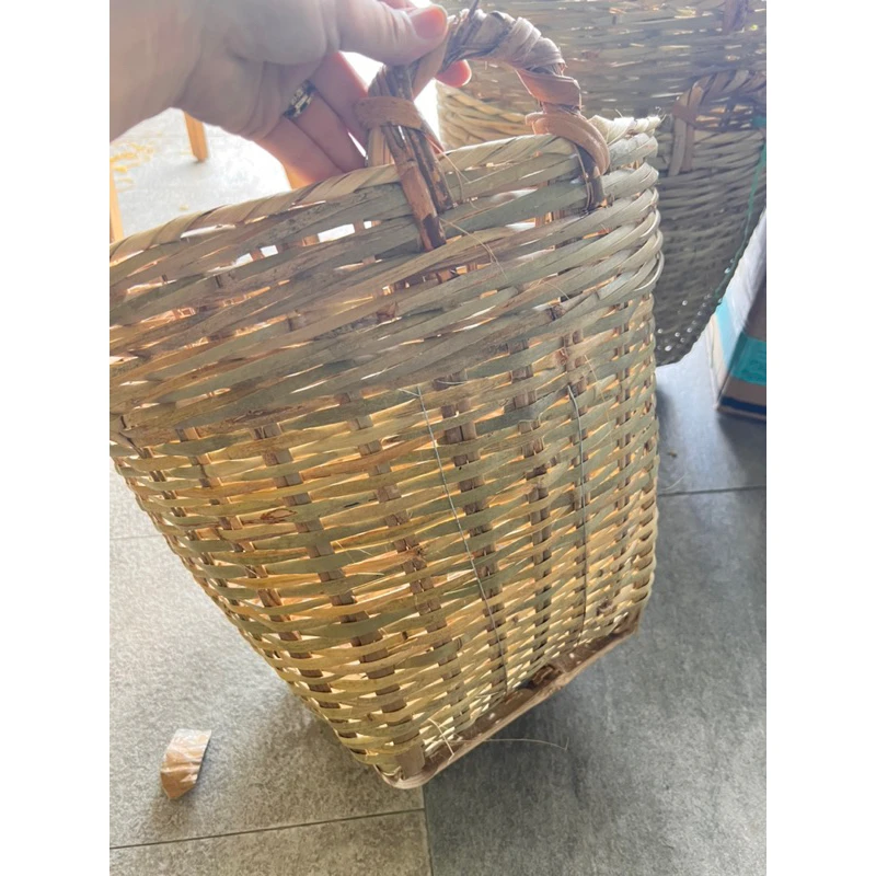 Bamboo Basket Woven Crafted Basket With Sustainability Eco-Friendly Handmade Products For Vintage Decoration