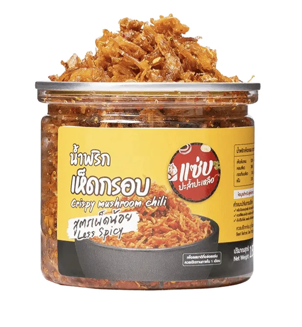 Crispy Mushrooms Chilly Paste Snack Spicy Dry Food OTOP Product Original from Thailand