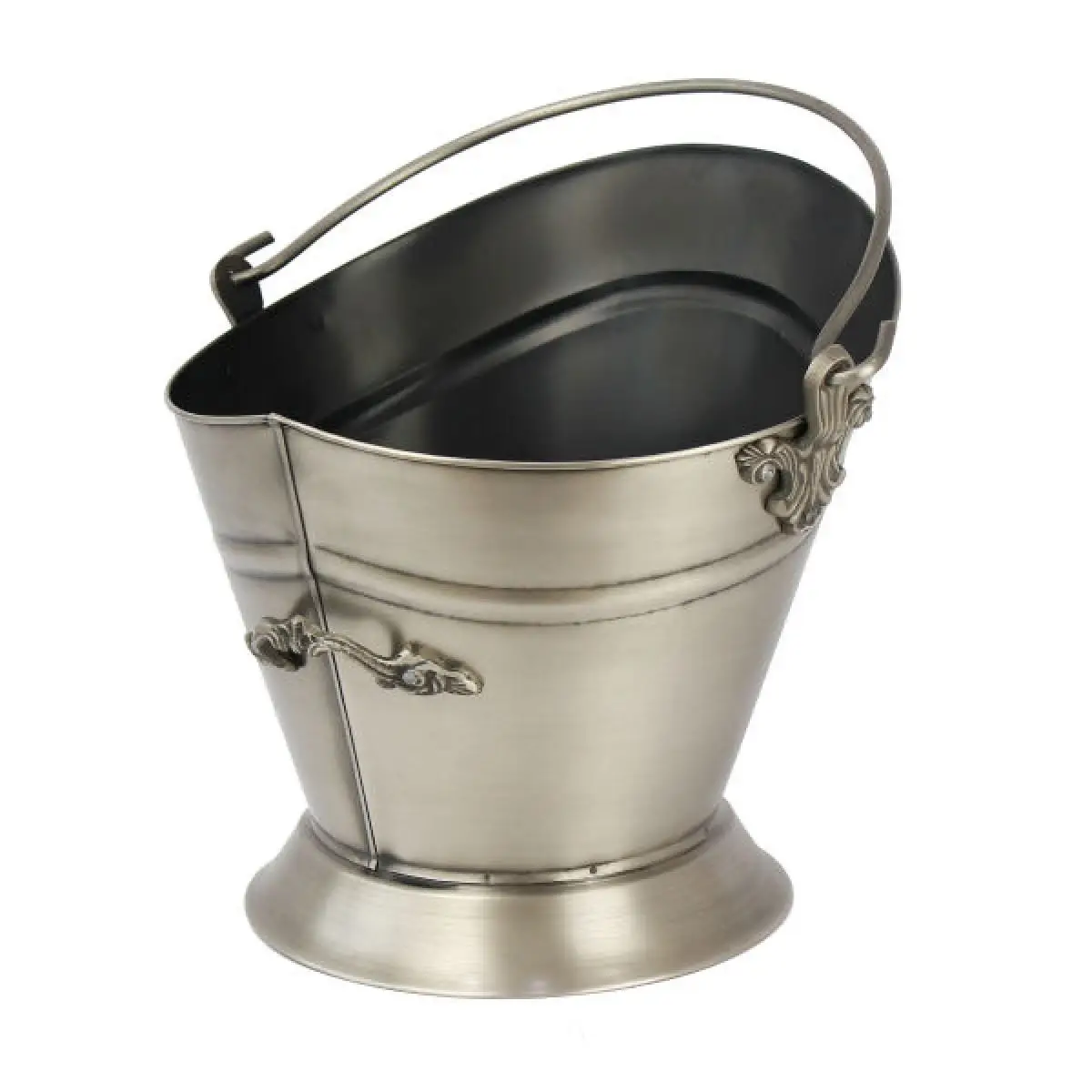 Fireplace Coal Bucket Indoor Outdoor Use Hammered Design Shiny Finishing Metal Coal Bucket Decorative