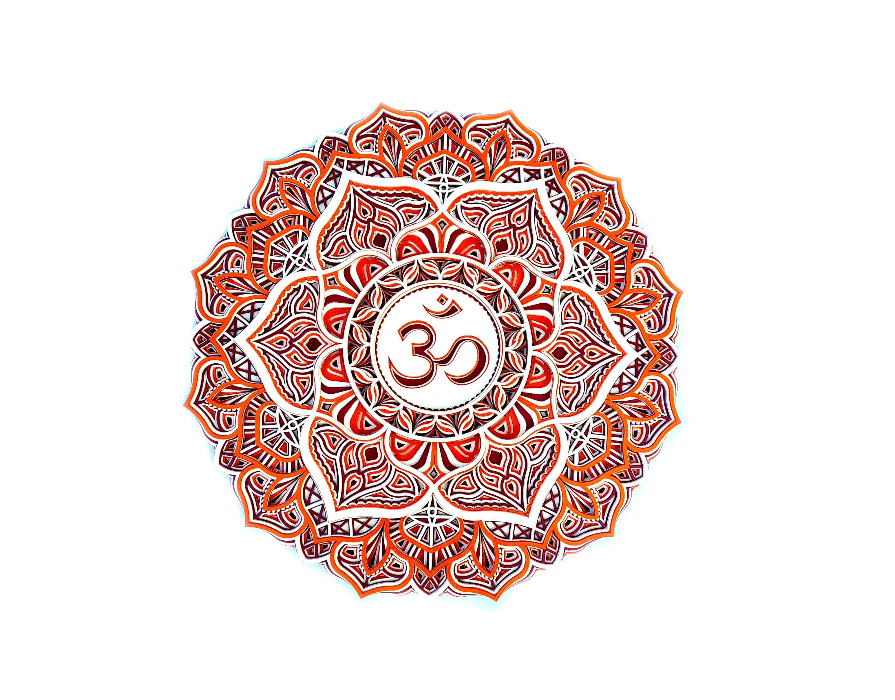 Многослойная Мандала Om Деревянный 3D декоративный вырез двухцветный тональный домашний Настенный декор подвесное украшение 7 чакр