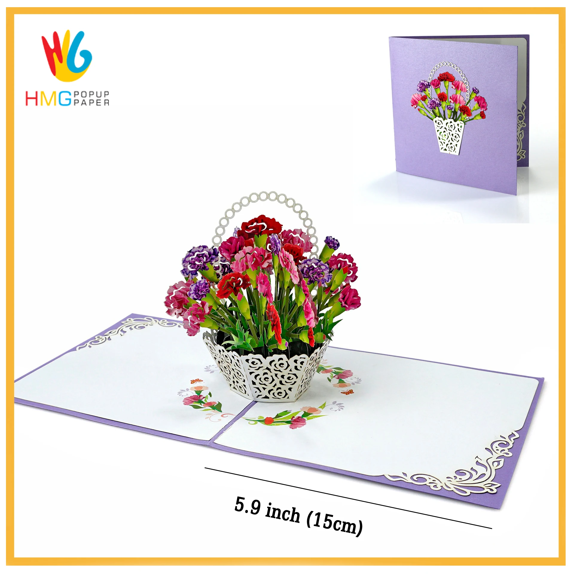 Best Choice For Custom Design Flower 3D greeting popup card for Mother Day Birthday or for businesses give to customers in bulk