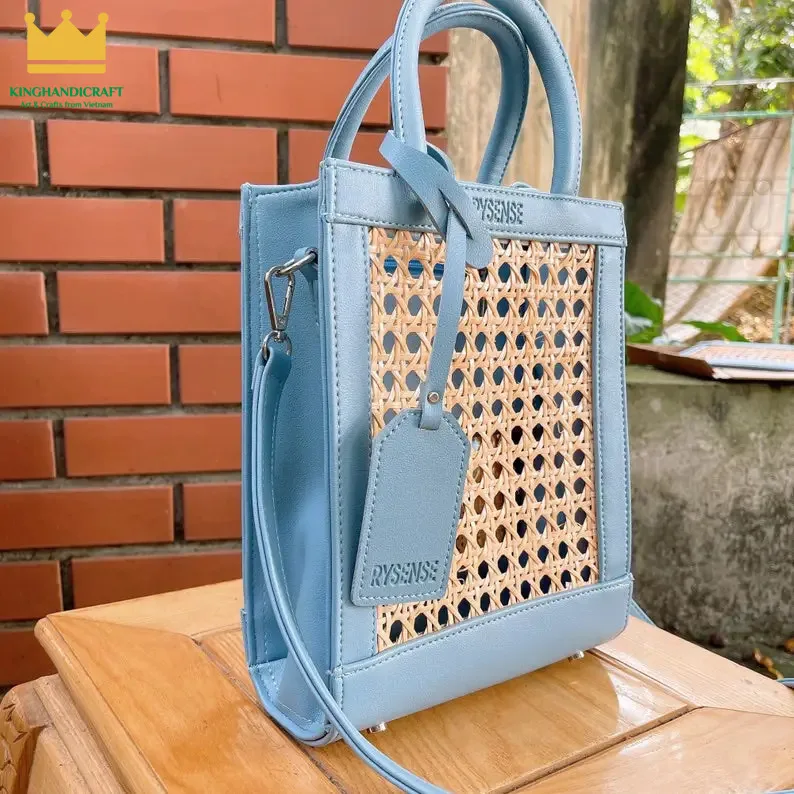 Sky blue color handbag handmade for lady designer handbags famous brands ladies hand bags