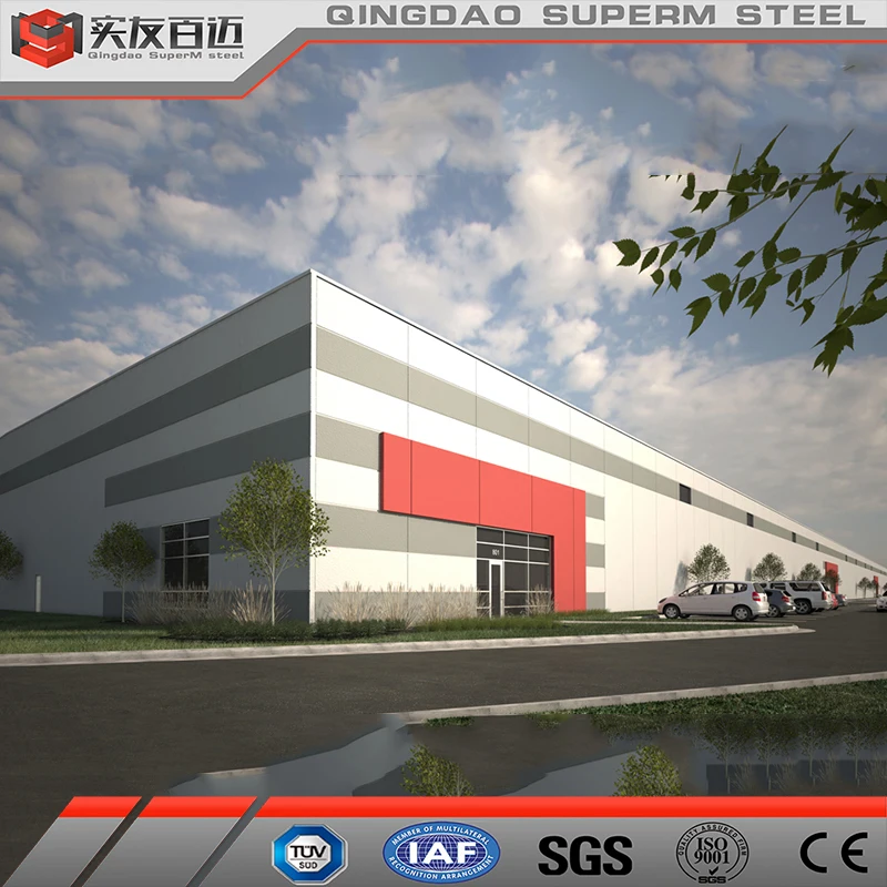 Qingdao SuperM Metal Storage Buildings Steel Structure Warehouse Prefabricated Warehouse Workshop Building