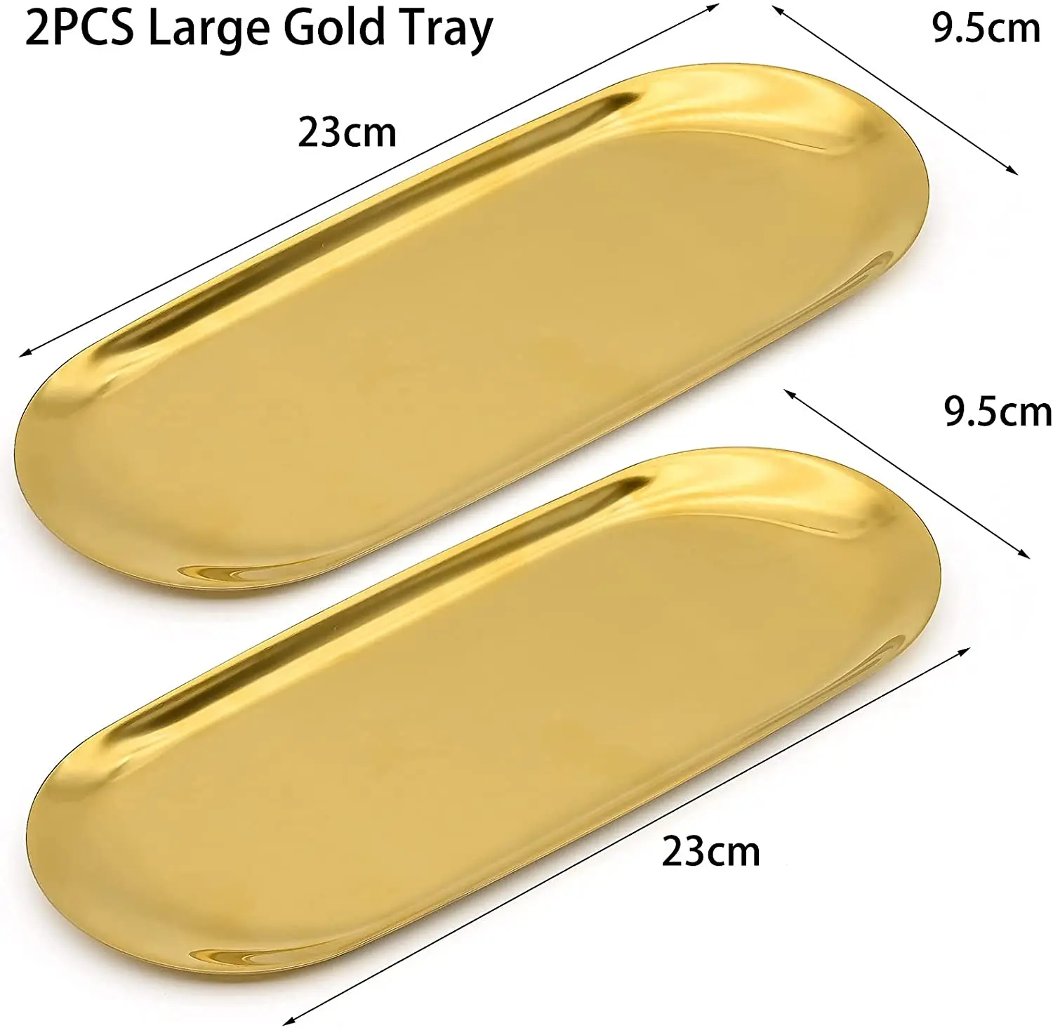 Gold Finished Metal Food Serving Trays Oval Shape For dining Table Cake Fruit Candy Snacks Serving Tray Handmade