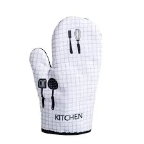 Hot Sale Cheap Cotton Heat Resistant Oven Glove With Sustainable Polyester Oven Mitt Custom Printed Durable Canvas Oven Mitt Set