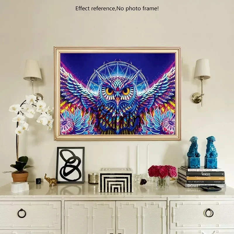 LS  big size 40x50 5D DIY AB Diamond Painting special shaped owl diamond painting kit Cartoon for adults children