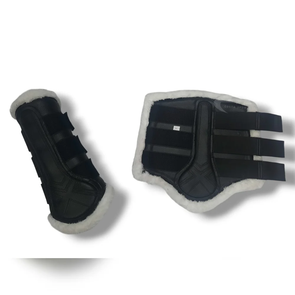 Best Selling Equestrian Soft Lining Horse Protection Shoes Racing Equipment Horse Brushing Boots Artificial Leather Horseshoes