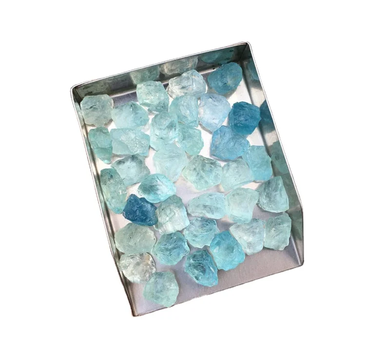 10 Pieces Natural Aquamarine Loose Gemstone Rough Untreated march Birthstone Making Handmade Jewelry Beads