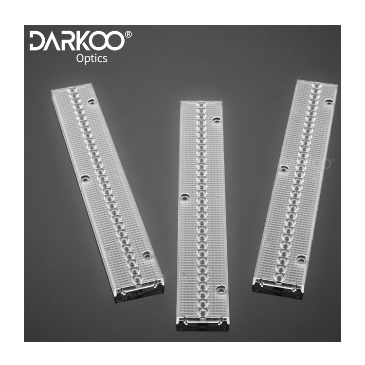 Линейная линза для Smd Асимметричная оптическая 10 градусов Светодиодная экструзия Pmma с модулем Водонепроницаемая пластиковая улица линейных линз