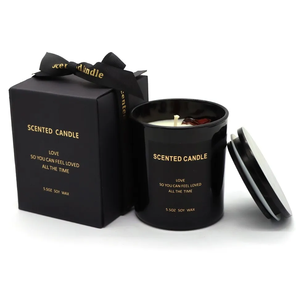 Scented candle fragrance aroma customized scented frosted glass cup candle with cork lid