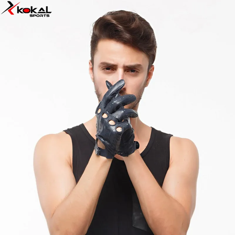 Men Solid Premium Color And Adjustable Price With Winter Season Leather Fabric Driving Gloves By KOKAL SPORTS