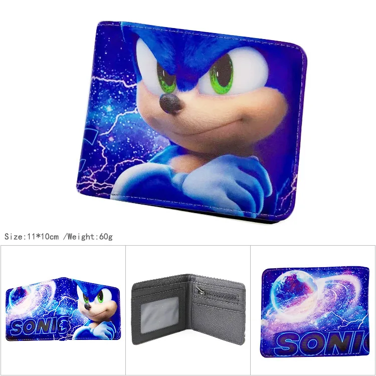 Anime Sonicc student Men and women PU leather coin purse man card wallet