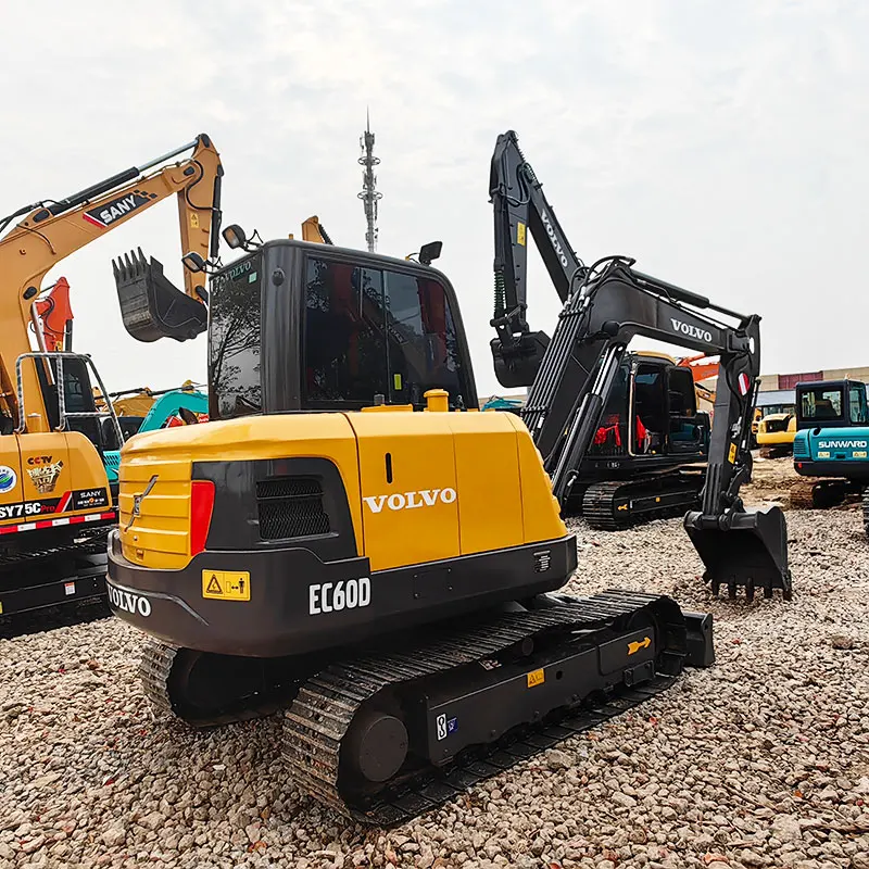 Used Low Working Hours volvo EC60D Mini Excavator for Cheap Sale Small Machine VolvoEC55D