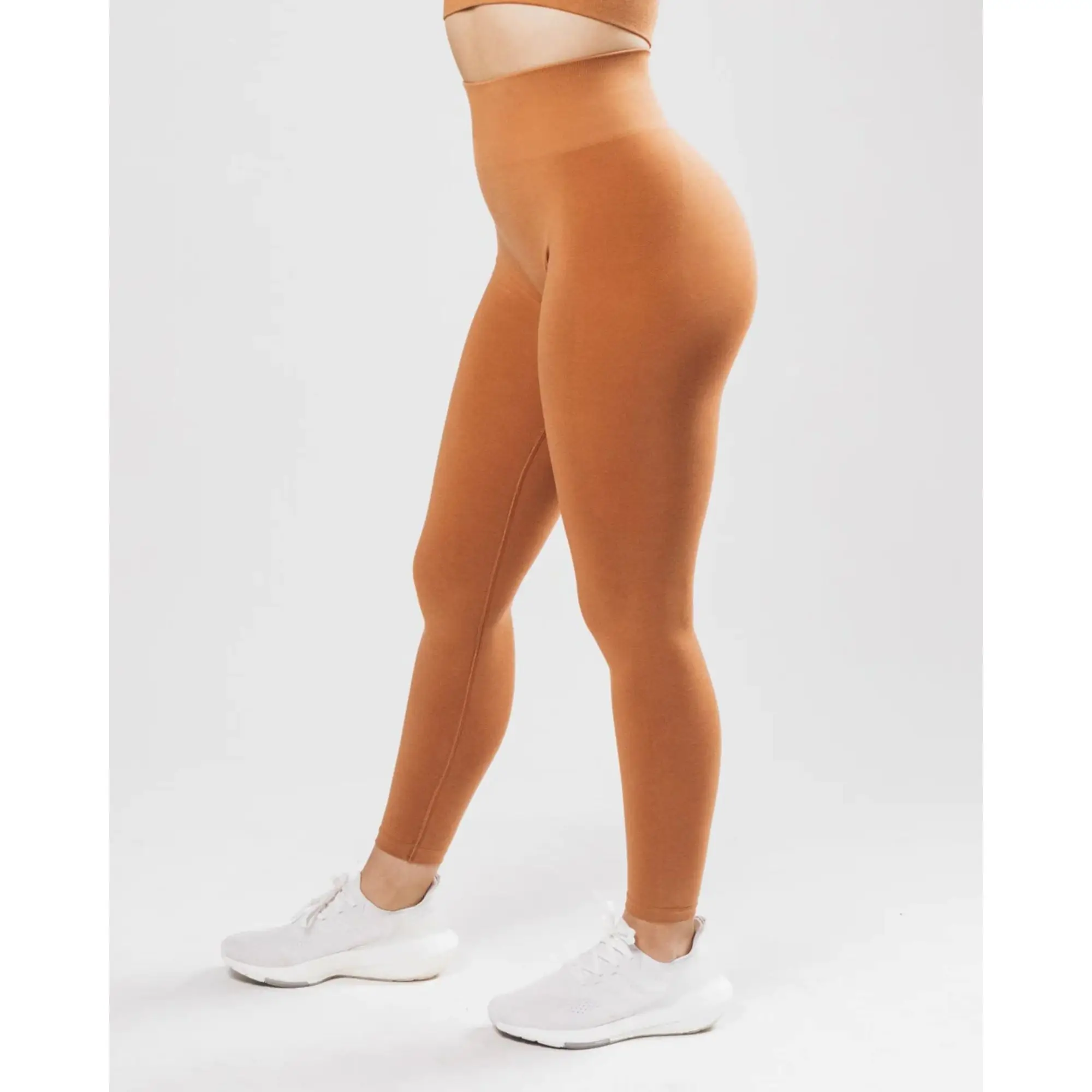 Seamless Knit Fabric 51% Polyamide 38% Polyester 11% Elastane Tapered High Waisted Mandarin WomenSeamless Scrunch LeggingCotton