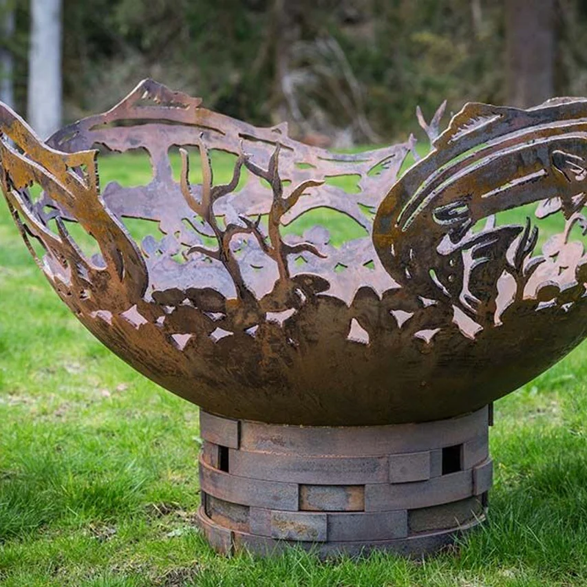 custom corten steel fire ball garden fire ball & fire pit outdoor