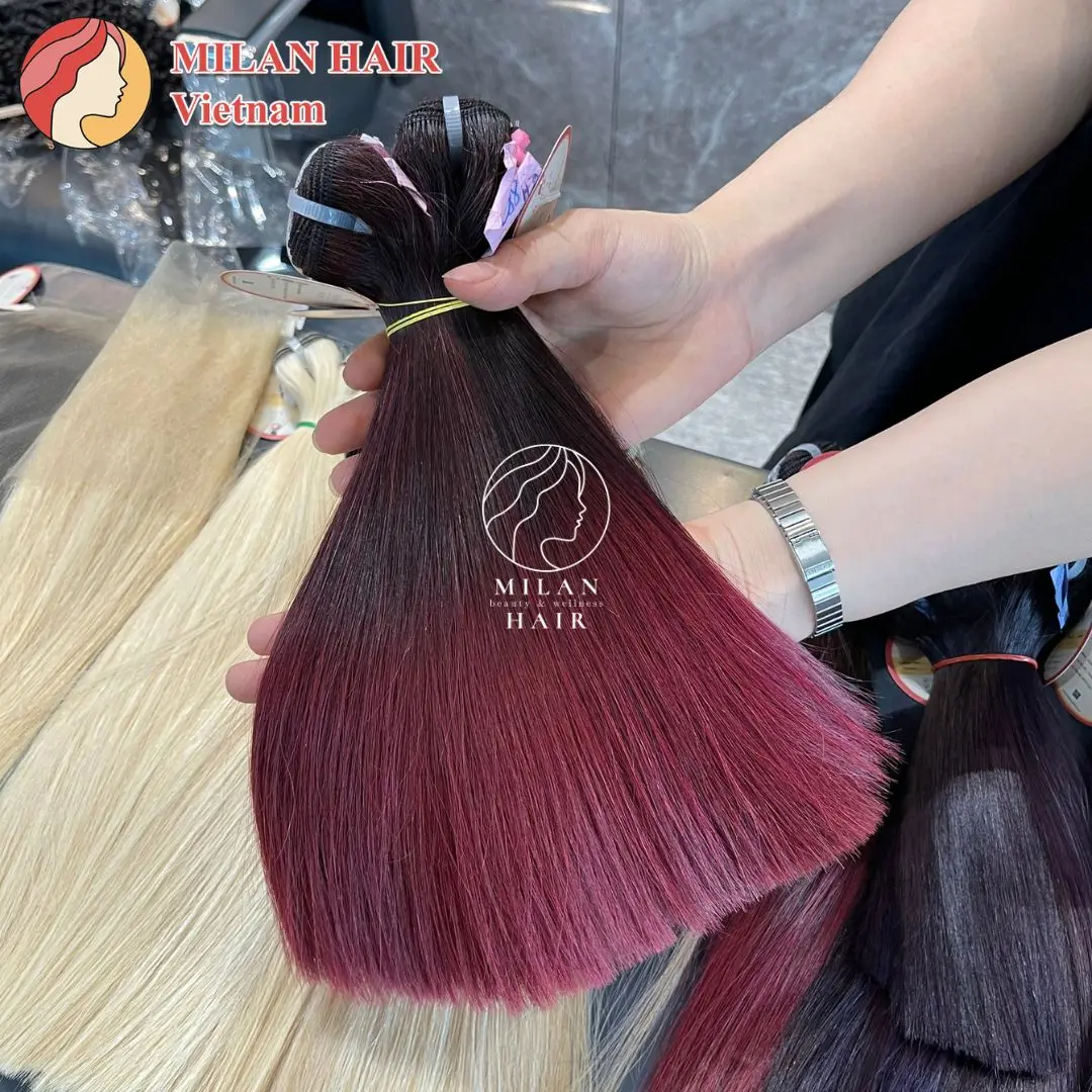High Quality Super Double Drawn Vietnamese Virgin  Ombre Color Human Hair Cuticle Aligned  Human Hair Extension
