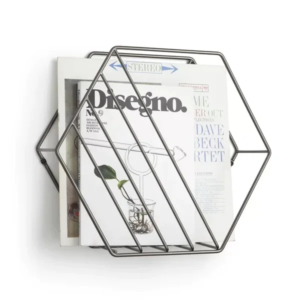Wall Mounted Towel Key Holder Magazine Rack Stand for Newspaper oR Envelope Best Selling Items New Design Metal Black Color