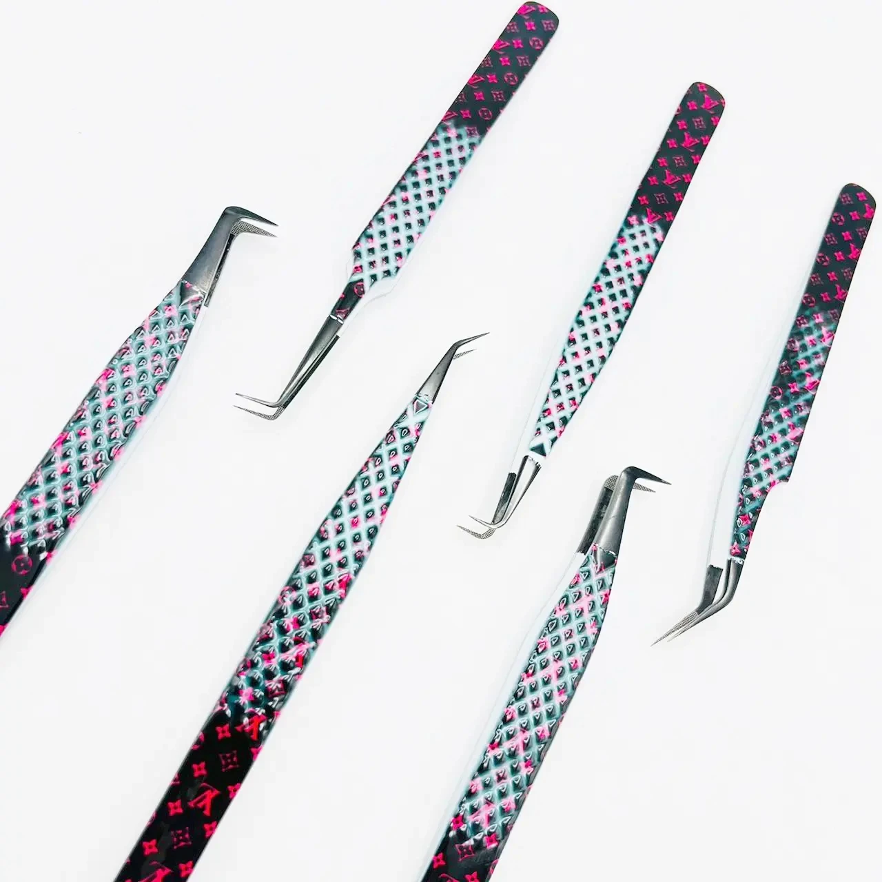 Eyelash Tweezers Eyelash Extension Volume Lash Tweezers Fiber Tip Eyelash Tweezers In Stainless Steel