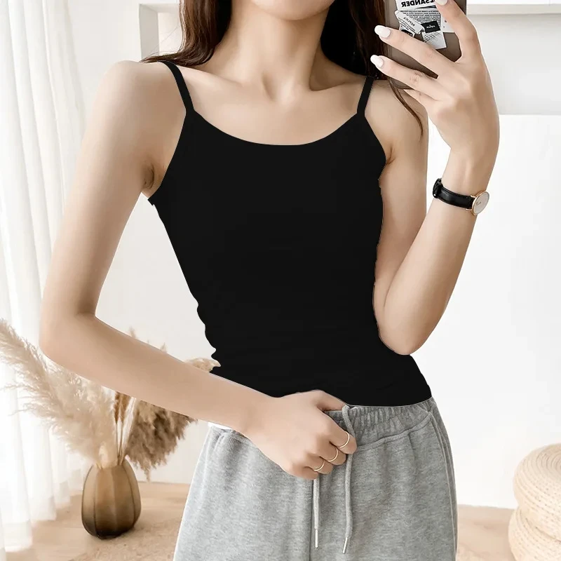 Women Tank Tops Solid Color Cotton Vest Tops Summer t shirts Tops Female Sleeveless Vest Breathable
