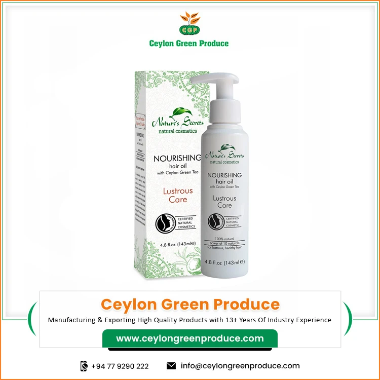 Best Quality Nourishing Hair Oil With Ceylon Green Tea - Lustrous Care