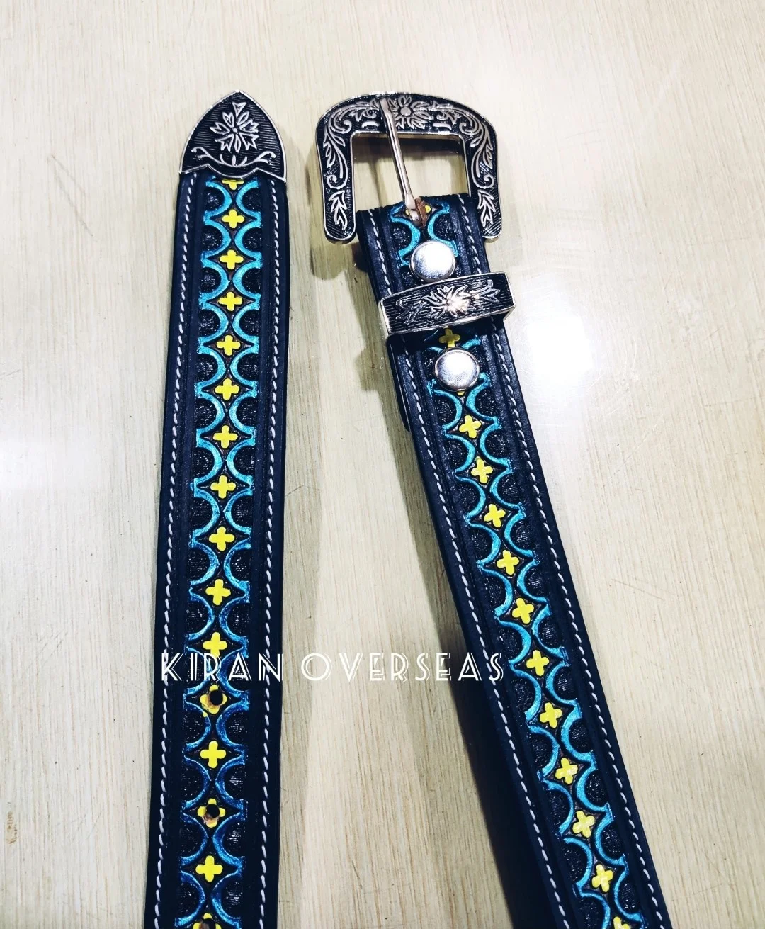 Custom Western turquoise Hand Tooled Engraaved tooling Genuine Leather Men Women Belt made of DD quality leather