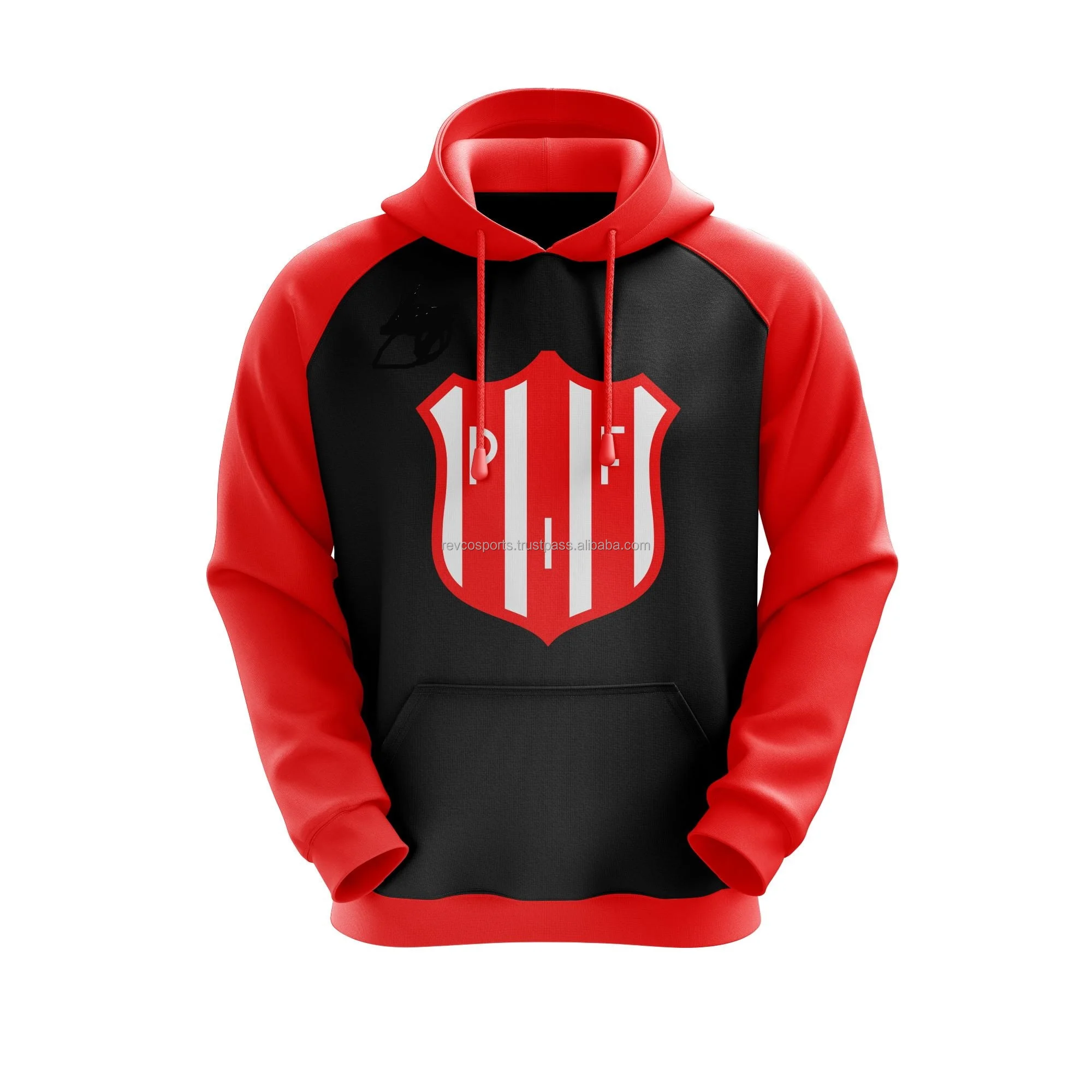 Custom Design your own Red and black Hoodies with logo Embroidery Casual wear Street fashion Pullover Sweatshirts Hoodie
