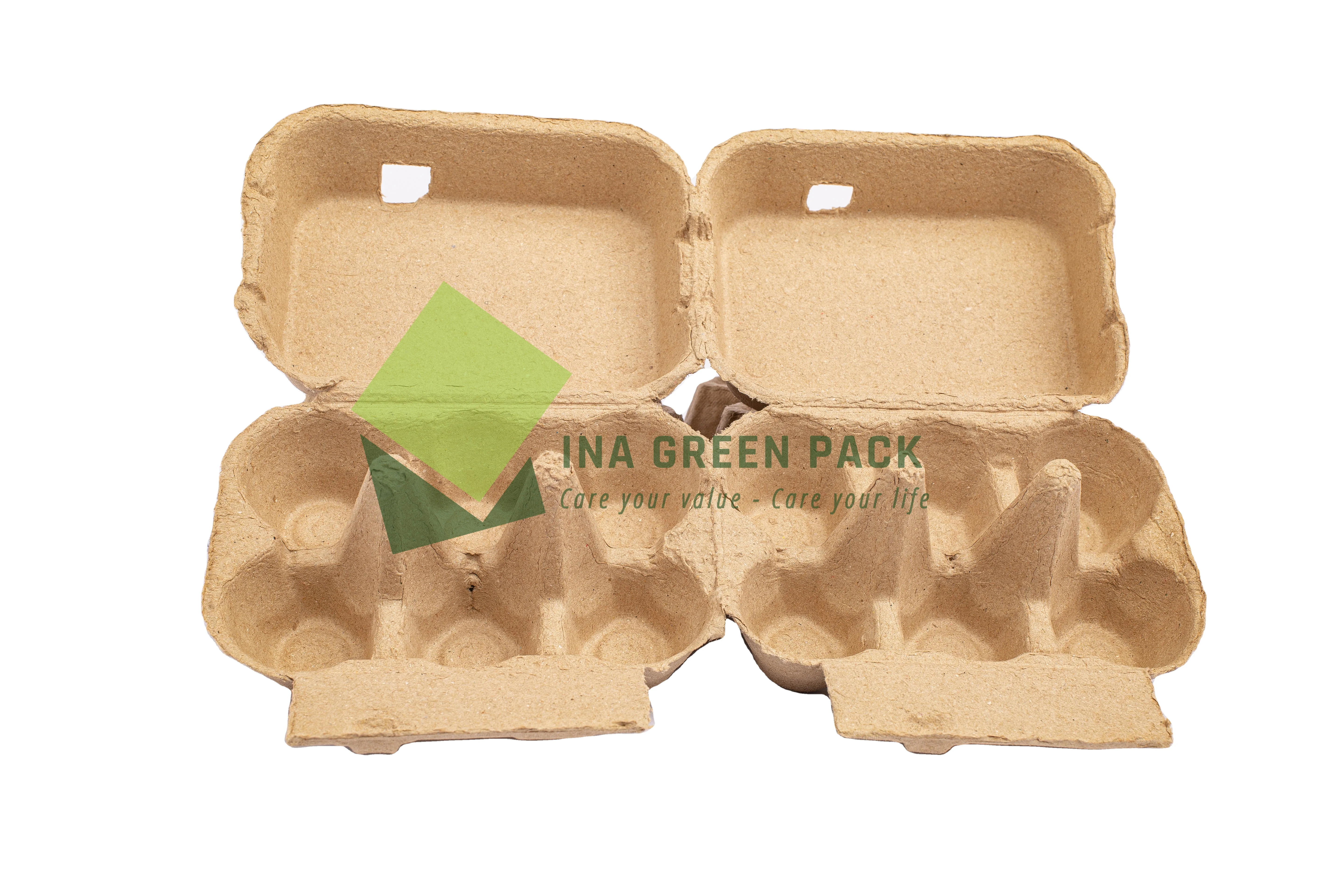 Egg Boxes Vina Green Pack With Bio Degradable Molded Paper Pulp Manufacturer Competitive Price Egg Box Egg tray made in viet nam