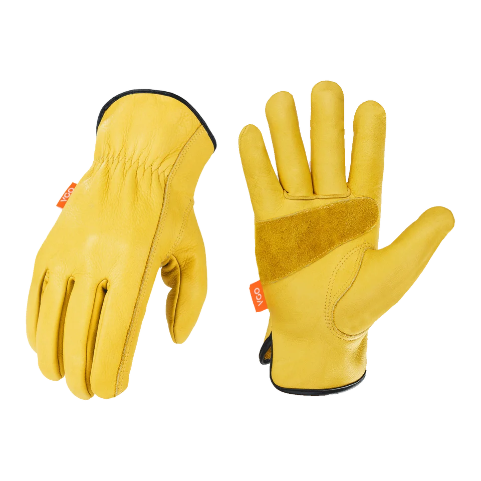 Vgo 1/2/3Pairs Unlined Cow Grain Leather Work Gloves,Driver Gloves(CA9590) Leather gloves from Pakistan