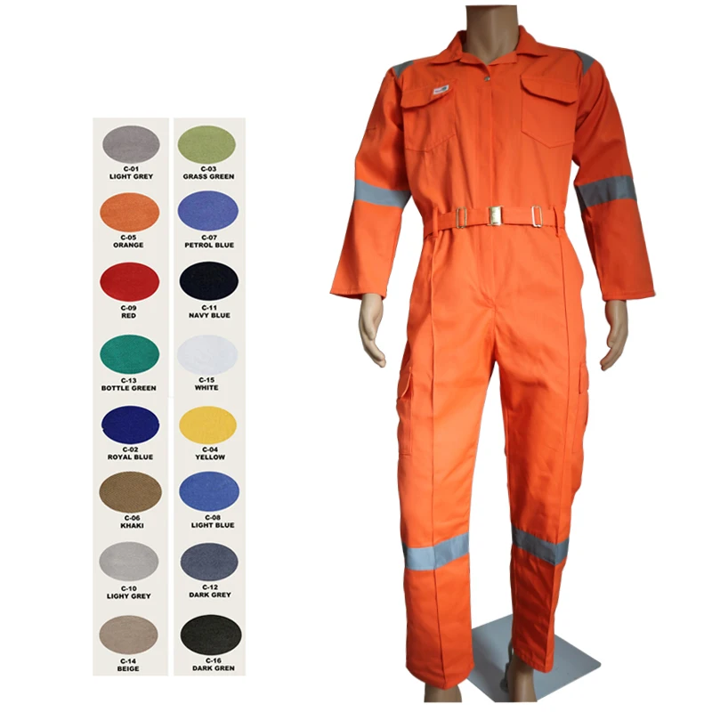 100% cotton work wear boilersuit uniforms workwear suit overalls safety fireproof fire resistant flame