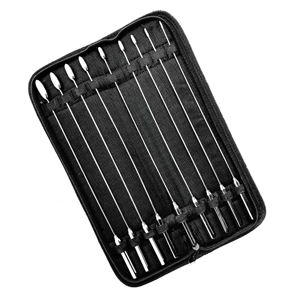 9 Pieces Bakes Common Duct Dilators Set Stainless Steel Bakes Rosebud Urethral Sounds Dilator