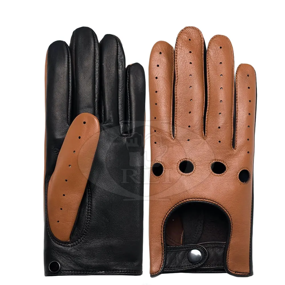 Custom Made Leather Driving Gloves Printed Logo Genuine Leather Driving Gloves