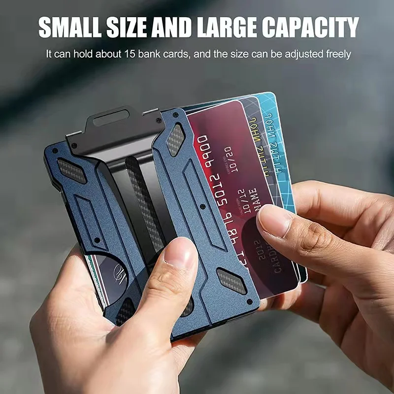 Slim Aluminum RFID With Clear ID Window Minimalist wallet Metal Card holders