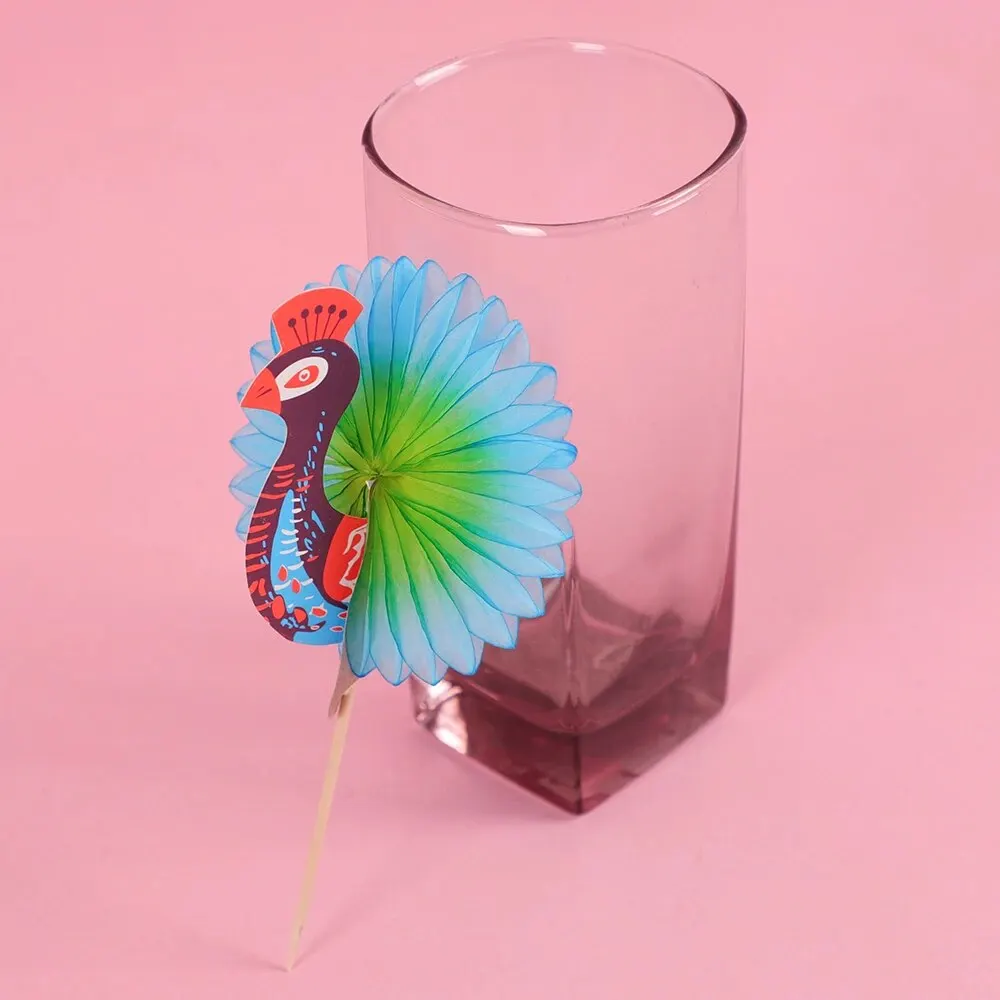 Creative Peacock Bar Cocktail Decoration Drinking Fruit Toothpicks Dessert Cupcake Toppers Birthday Wedding Party Supplies