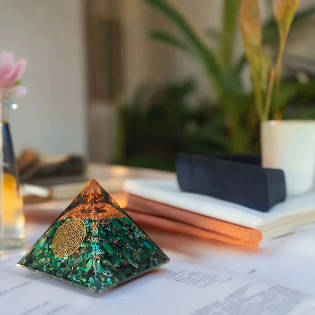 Orgone Pyramid Natural Malachite With Chrysocolla Buy Best Selling Emf Protector Orgonite Chakra Gemstone Pyramids For Healing
