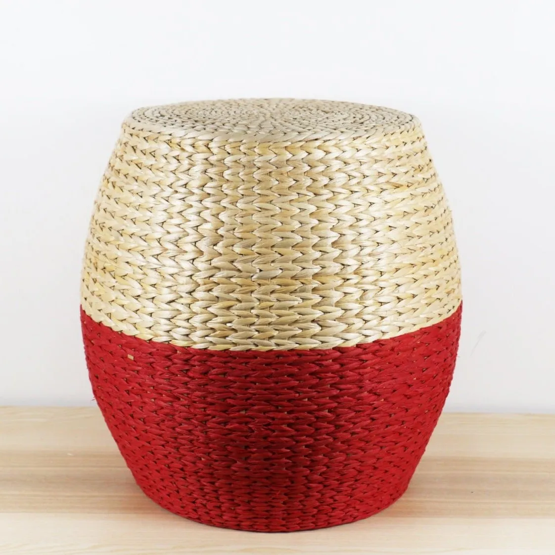 Rustic ottoman sofa comfortable water hyacinth pouf compostable chair cushion poufs for export from Vietnam