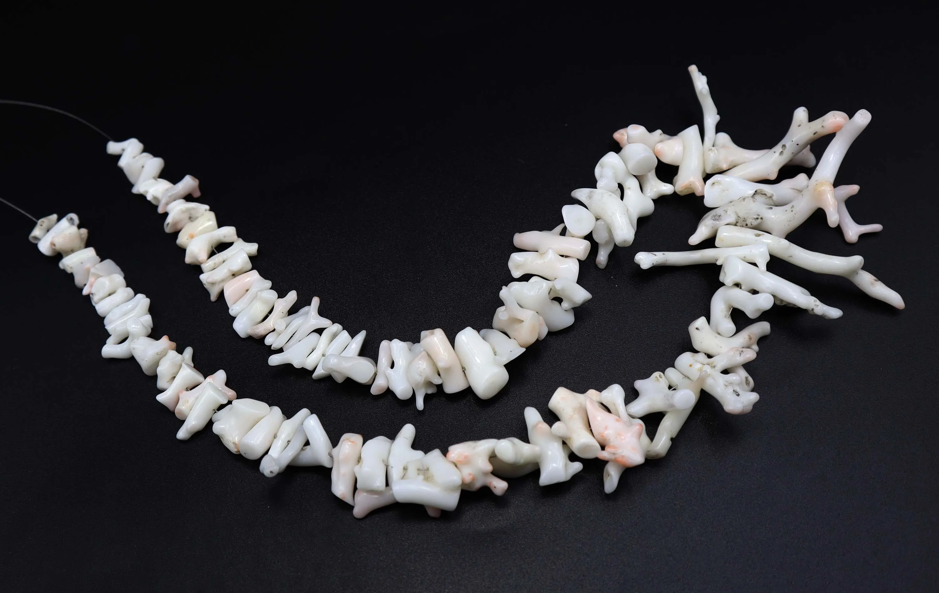 Natural White Coral Gemstone Japanese White Coral Branch Necklace Stick Coral Beads Polished Top Quality 16 Inch