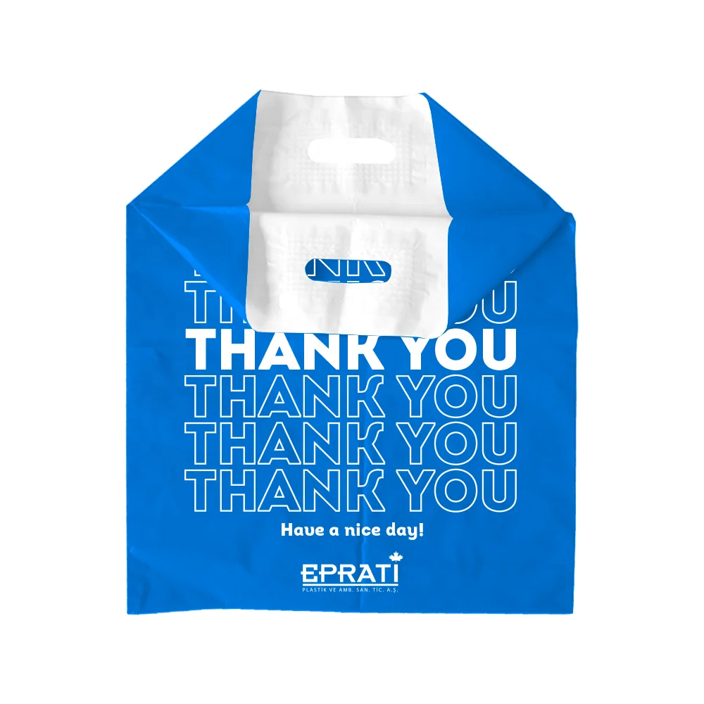 Factory Price Eco-Friendly Disposable Reinforced Die Cut Handle Bags With Handle for Sopping From Turkey