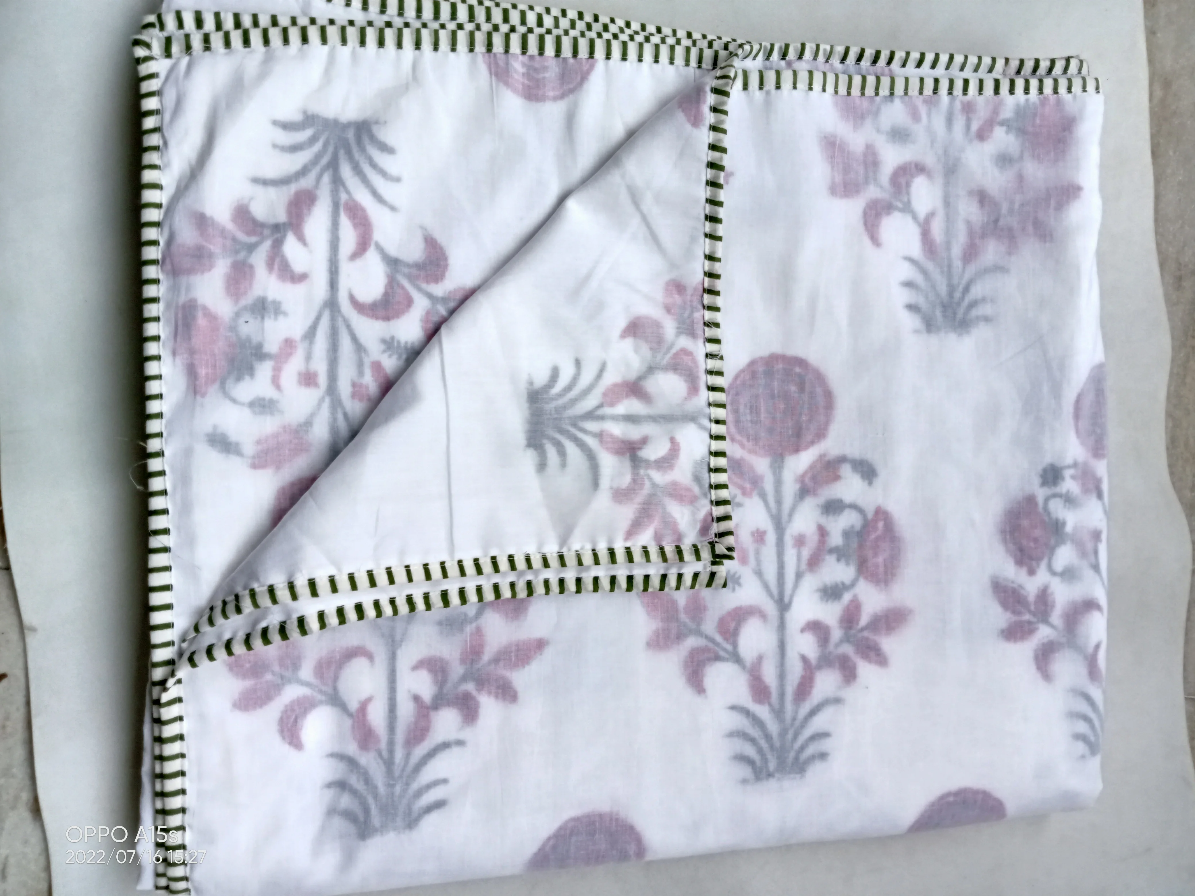 Beautiful Hand Block Print Cotton Dohar Handmade Blanket Printed Quilt Comforter Cotton Dohar Pure Cotton Dohar