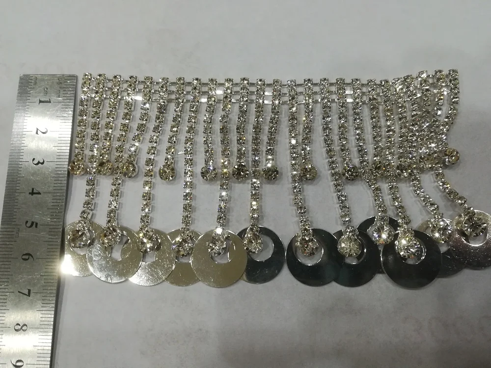 Rhinestone silver trim crystal neck designs roll diamond rhinestone cup chain for jewellery rhinestone chain roll diy