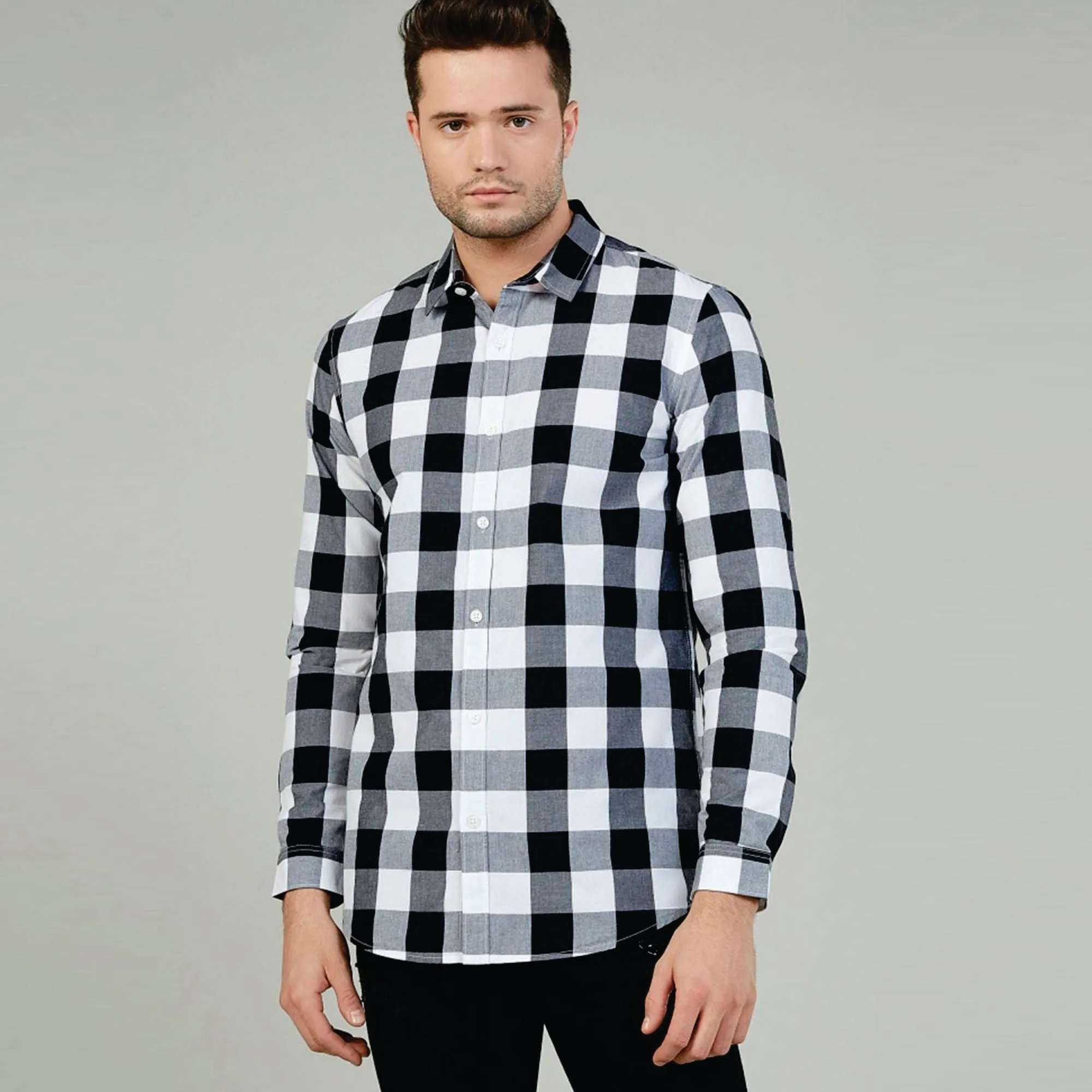 Amazon Hot Style Autumn Casual Shirts for  Men Long Sleeve Shirt Linen Cardigan Stand-Collar Button Up Shirts Men