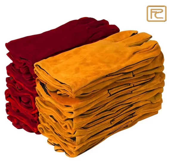 High Quality 14 Inch Cow Split Leather Welding Gloves with Latex Coating Safety Work Gloves Touch Screen Function Outdoor Use