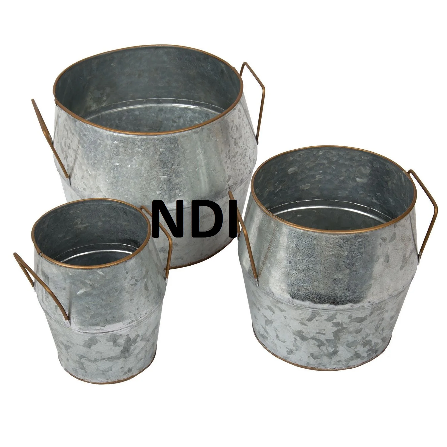 Wedding Home Hotel Garden Decoration Unique Style Set Of Two Iron Metal Flower Vase  Floor Planter Pot