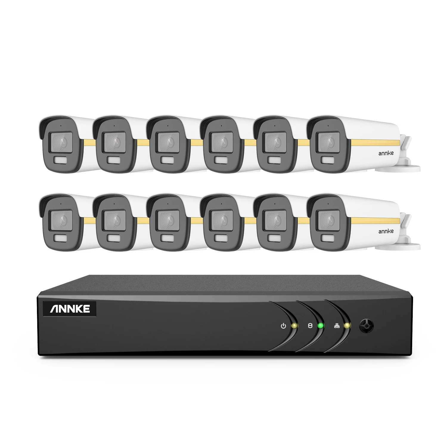 Встроенный микрофон ANNKE 2MP аналоговый TVI ColorVu с фиксированной пулей камера видеонаблюдения ночного видения 40 м 16-канальной 5-мегапиксельной цифровой видеорегистратор