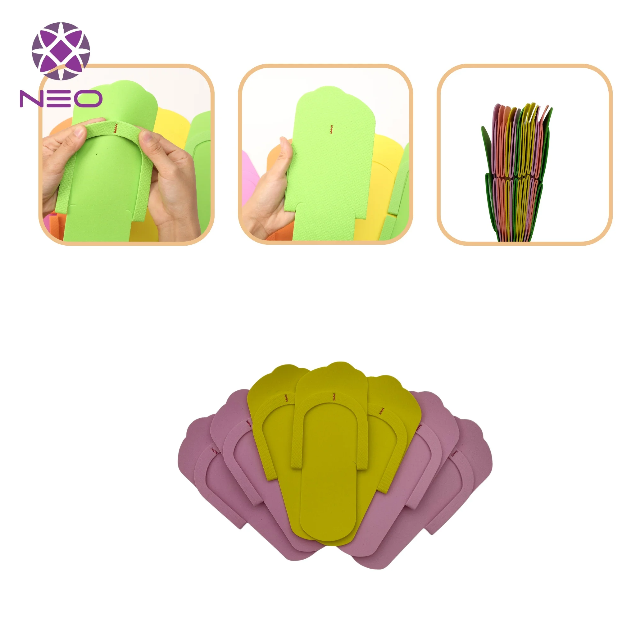 EVA Foam Disposable Pedicure Slipper Comfortable Anti-Slip Flip Flops Suitable For Spa Salon And Home Use